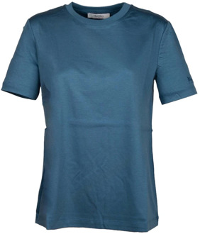 Max Mara Blauwe Cosmo Katoen Modal T-shirt Max Mara , Blue , Dames - L,M,S,Xs