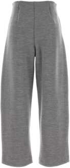 Max Mara Ebrien - Dubbele Wol- en Katoenen Broek Grijs - M