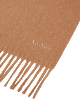 Max Mara Geborduurde Wol Sjaal Bruin - One Size