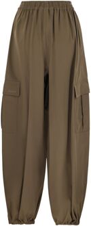 Max Mara Glauco - Katoenen Baggy Broeken Kaki - EU 38 / UK 10