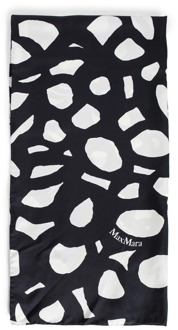 Max Mara Grafische Logo Print Vierkante Sjaal Max Mara , Black , Dames - ONE Size