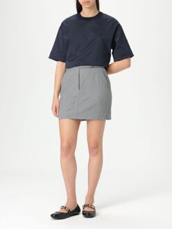 Max Mara Katoenen Korte Mouwen Boxy T-shirt Donkerblauw