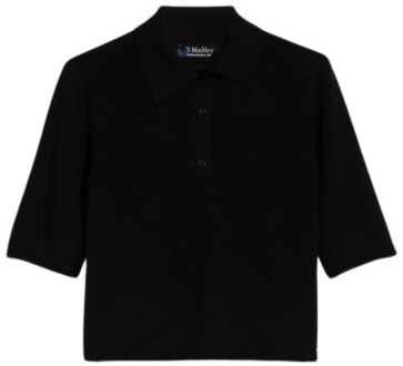 Max Mara Luxe Wol Polo Shirt Max Mara , Black , Dames - Xl,L