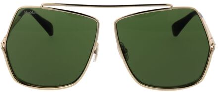 Max Mara Metalen Frame Zonnebril Kaki