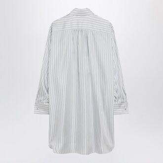 Max Mara Oversized Gestreepte Zijde Shirt Wit - EU 38 / UK 10