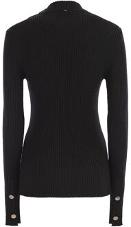 Max Mara Renania - Aansluitende Trui Met Knopen Zwart - S