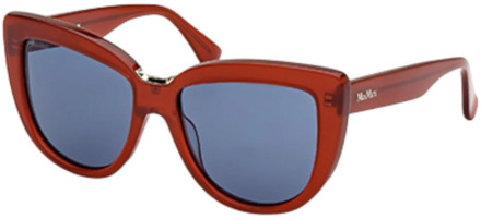 Max Mara Rode Ovale Zonnebril Spark2 Mm0076 Max Mara , Red , Dames - 55 MM