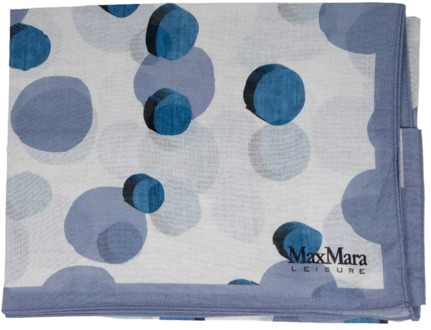 Max Mara Silva Blauw Polka Dot Katoenen Sjaal Max Mara , Multicolor , Dames - ONE Size