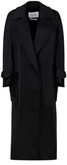 Max Mara Single-Breasted Coats Max Mara , Black , Dames - S,Xs,2Xs