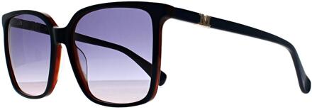 Max Mara Square Womens Shiny Bi-layer Navy Blue Gradient MM0046 Emme11 - maat Blauw