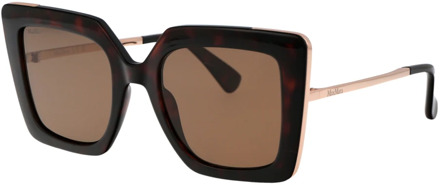 Max Mara Stijlvolle Design4 zonnebril voor de zomer Max Mara , Brown , Dames - 52 MM