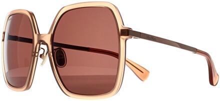 Max Mara Vierkant Dames Glimmend Roze Bruin MM0059-D - One Size