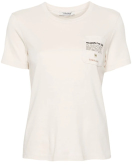 Max Mara Wit T-shirt met Zakdetail Max Mara , White , Dames - M,S
