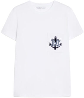Max Mara Witte Katoenen T-shirts en Polo's - M