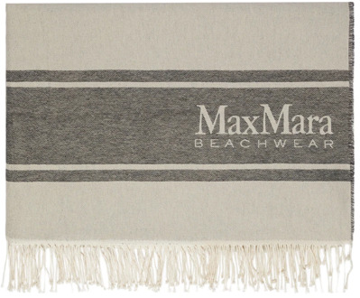 Max Mara Zalm Strandhanddoek met Blauw Logo Max Mara , Multicolor , Dames - ONE Size