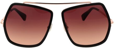 Max Mara Zonnebril Geometrische Verlooplens Zwart - One Size