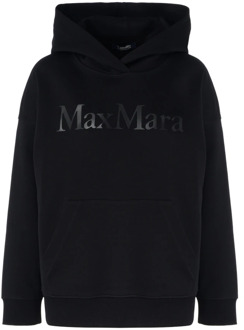 Max Mara Zwarte hoodie met geborduurd logo Max Mara , Black , Dames - S,Xs