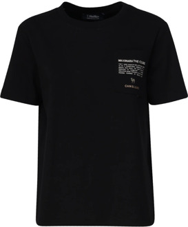 Max Mara Zwarte Jersey T-shirt met Cameluxe-zak Max Mara , Black , Dames - L,M