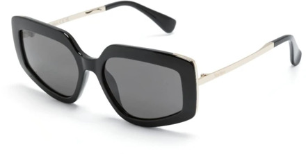 Max Mara Zwarte zonnebril voor dagelijks gebruik Max Mara , Black , Dames - 55 MM