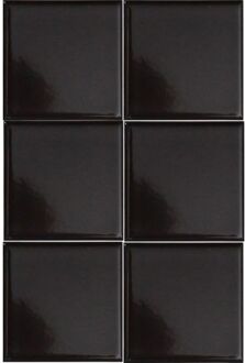 max4home Tegel zwart glans 10,0x10,0 cm Donkergrijs,Zwart