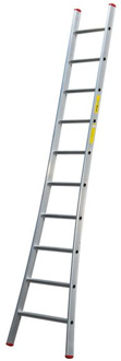 Maxall Ladder enkel uitgebogen 1x16 sporten Aluminium