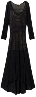 Maxi dagelijkse jurk Twinset , Black , Dames - S