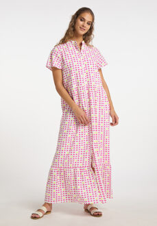 Maxi Dress met Allover Print gaya Roze - S
