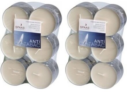 Maxi Geurtheelichtjes/waxinelichtjes - 24x - Anti Tabac - 10 branduren