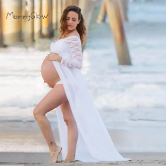 Maxi Gown Dresses For Photo Shoot Chiffon Pregnancy Dress Photography Prop Sexy Maternity Dresses For Pregnant Women Clothes