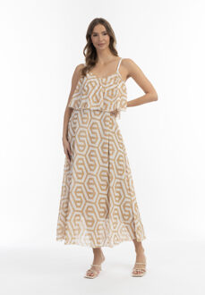 Maxi jurk Dames beige wit