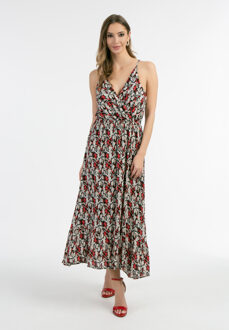 Maxi jurk Dames Rood Veelkleurig - S