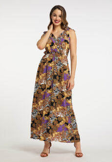 Maxi-jurk met all-over print Dames Oranje Veelkleurig - maat