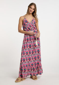 Maxi-jurk met all-over print Dames Roze Veelkleurig - S