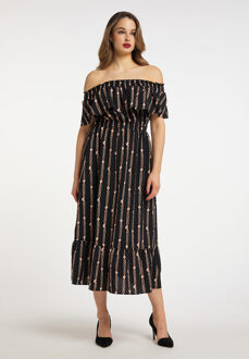 Maxi-jurk met all-over print Dames zwart - S