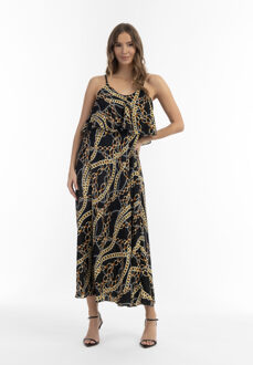 Maxi-jurk met all-over print Dames zwart