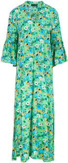 Maxi jurk met bloemenprint Groen