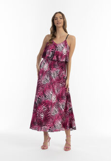 Maxi-jurk met dierenprint Dames roze