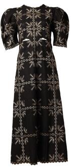 Maxi-jurk met geborduurde details Nanette  zwart - S,