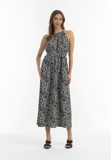 Maxi-jurk met luipaardprint Dames Grijze Leeuw Grijs