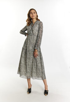 Maxi-jurk met luipaardprint Dames Wit Veelkleurig - maat