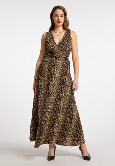 Maxi-jurk met luipaardprint nelice Dames beige leo - S
