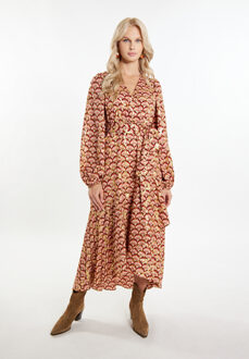Maxi-jurk met print Dames Camel Veelkleurig