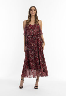 Maxi-jurk met slangenprint Dames rode slang Donkerrood