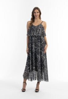 Maxi-jurk met slangenprint Dames zwarte slang - maat Grijs
