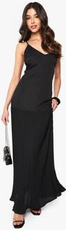 Maxi-Jurk Met Verlaagde Taille En Geplooide Details, Black - 44