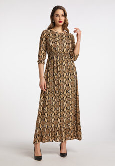 Maxi jurk nelice Dames beige slang