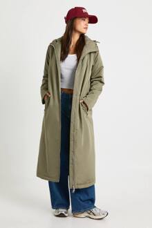 Maxi Parka Met Capuchon, Khaki - 40