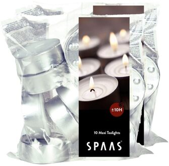 maxi waxinelichtjes - 20x stuks - Wit - theelichtjes - 10 branduren - geurloos