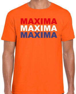 Maxima t-shirt oranje voor heren - Koningsdag shirts XL - Feestshirts