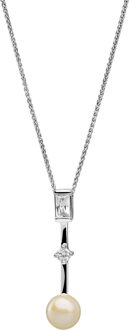 'Maxime' Dames 925 Sterling Zilveren Set: Ketting-Hanger + Oorbellen - Zilver SET-7514
